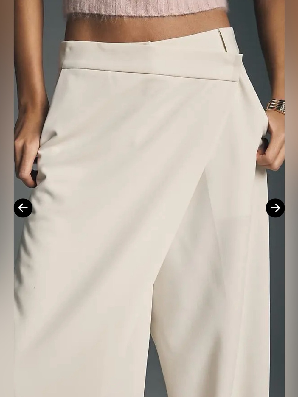 WHITEROOM + CACTUS Wrap Front Trouser Pants - Bone NWT - Picture 5 of 8